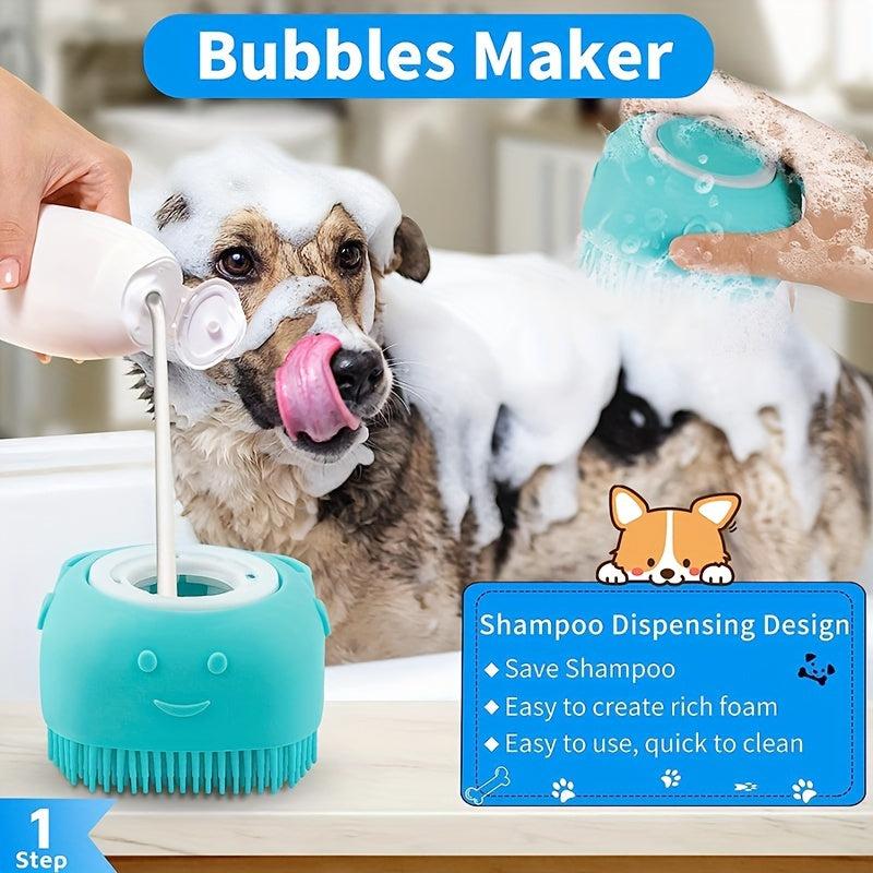 3PCS Dog Bath Brush Dog Shampoo Brush Dog Scrubber Pet Bath Massage