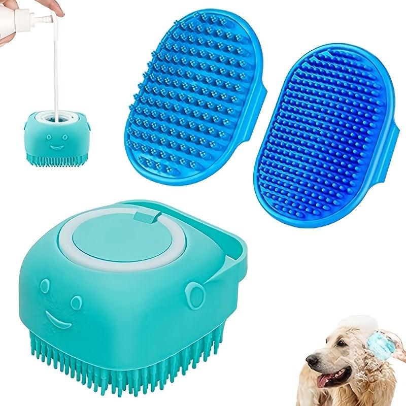 3PCS Dog Bath Brush Dog Shampoo Brush Dog Scrubber Pet Bath Massage