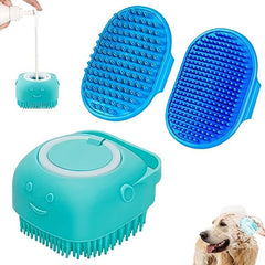 3PCS Dog Bath Brush Dog Shampoo Brush Dog Scrubber Pet Bath Massage