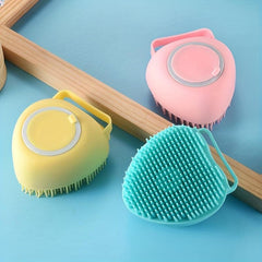 Pet Shampoo Brush with Storage for Dog & Cat Grooming