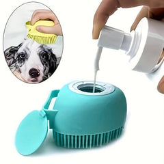 Pet Shampoo Brush with Storage for Dog & Cat Grooming