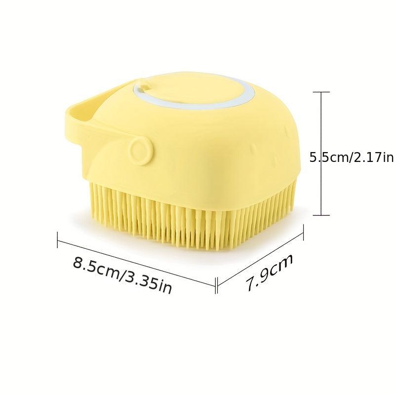 Pet Shampoo Brush with Storage for Dog & Cat Grooming