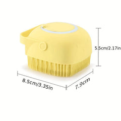 Pet Shampoo Brush with Storage for Dog & Cat Grooming