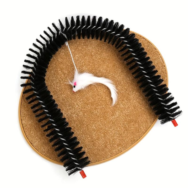 Cat Grooming Scratcher Toy Self Groomer Massager Interactive Kitten Toys