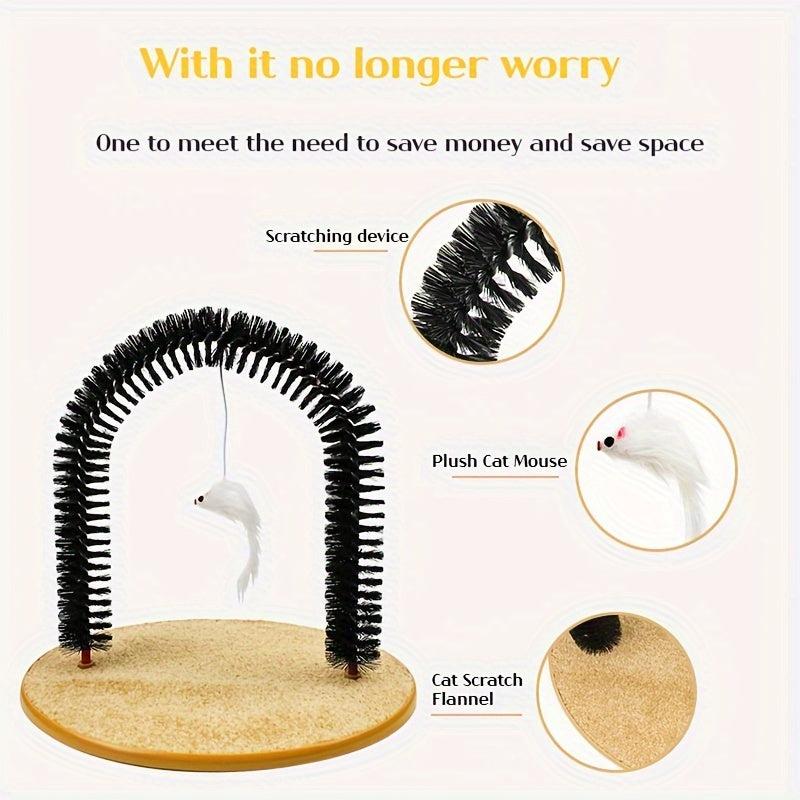 Cat Grooming Scratcher Toy Self Groomer Massager Interactive Kitten Toys