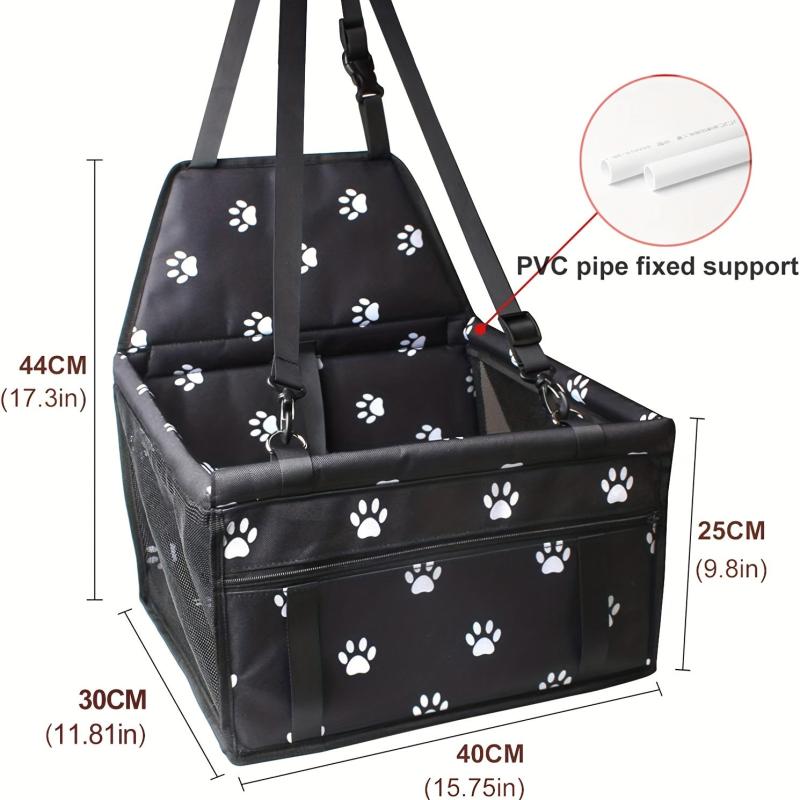 Foldable Dog Car Seat Carrier Washable Oxford Fabric for Cats Small Dogs