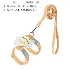Safe Puppy Harness With Leash Bee Shaped Cat Chest Harness Cat Rope