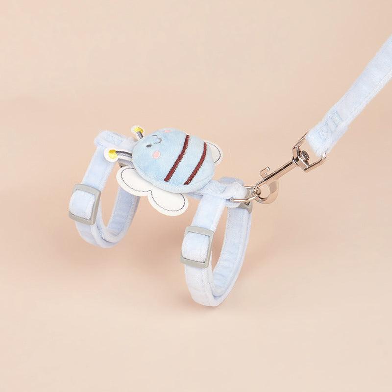 Safe Puppy Harness With Leash Bee Shaped Cat Chest Harness Cat Rope
