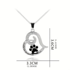 Heart Shaped Paw Pendant Necklace - Ideal Gift for Women