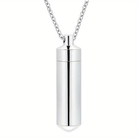 Eternal Pet Remembrance Cylinder Cremation Necklace Dog Ashes Urn