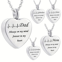 Dad Heart Cremation Urn Necklace For Ashes
