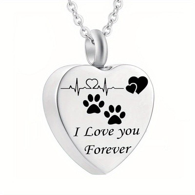 I Love You Forever Heart Pendant Cremation Urn Necklace Ashes Jewelry