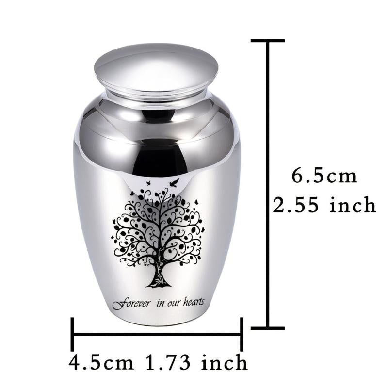Cherished Small Stainless Steel Pet Urn for Dog Ashes