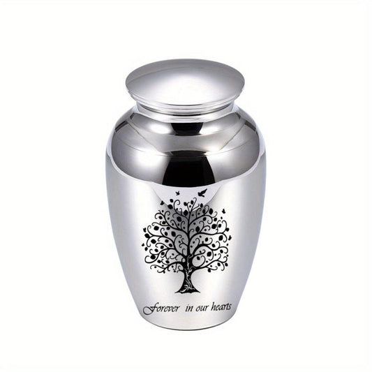 Cherished Small Stainless Steel Pet Urn for Dog Ashes