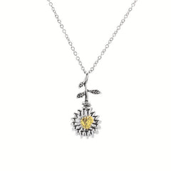 Sunflower Cremation Pet Ashes Urn Necklace & Ring Set