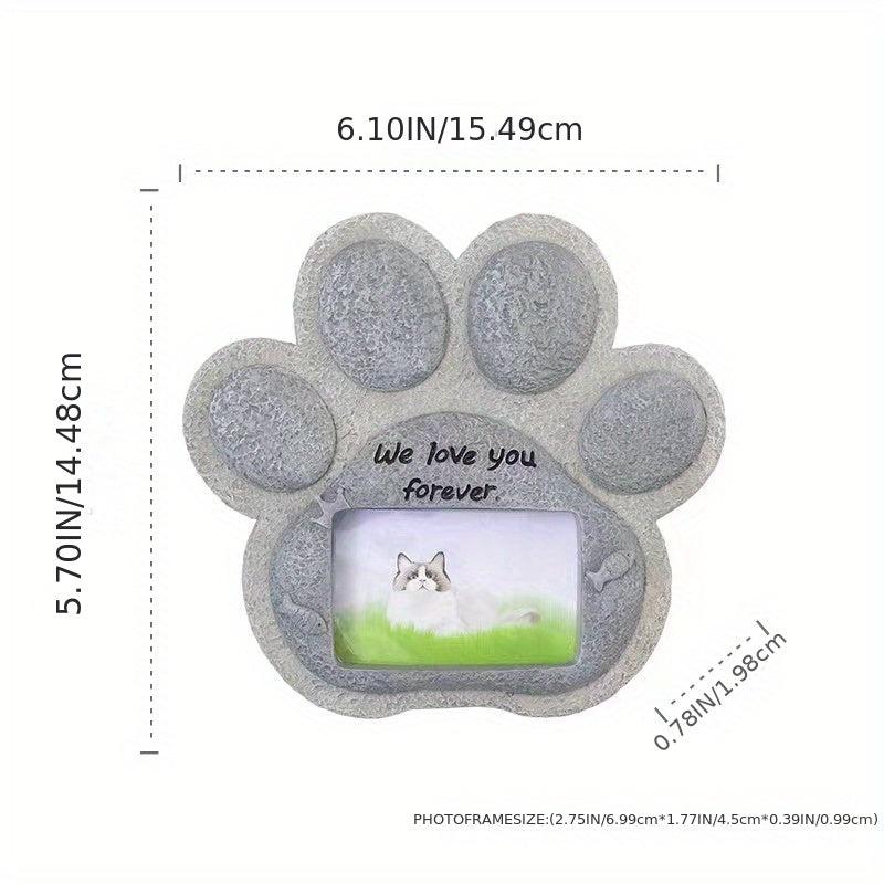 Resin Pet Headstone with Photo Frame - Dog Memorial Stone