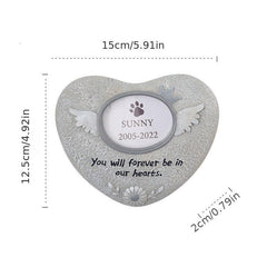Resin Pet Headstone with Photo Frame - Dog Memorial Stone