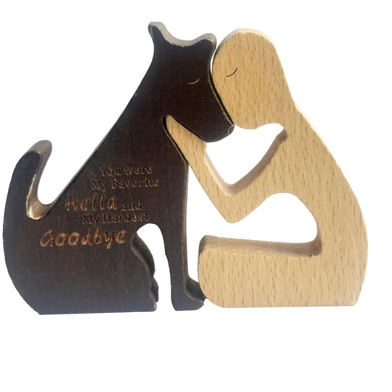 Dog Cat Family Statue Pet Memorial Gift Loss of Dog Puppy