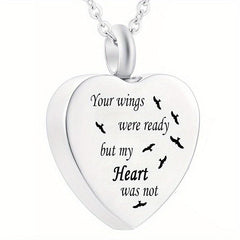 Stainless Steel Heart Shaped Pet Memorial Necklace