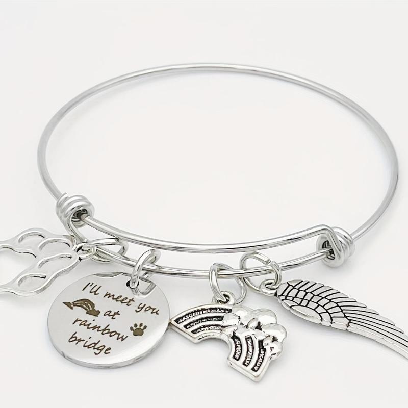 Rainbow Bridge Pet Memorial Bracelet Loss Of Pet Sympathy Dog Memorial