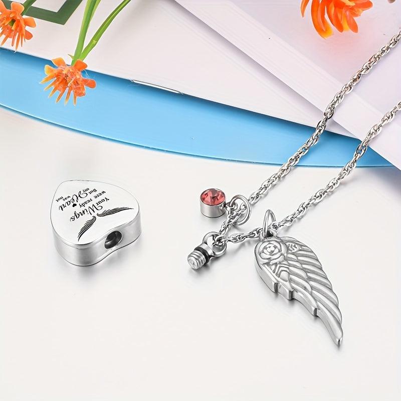 Personalized Heart Urn Necklace with Birthstones