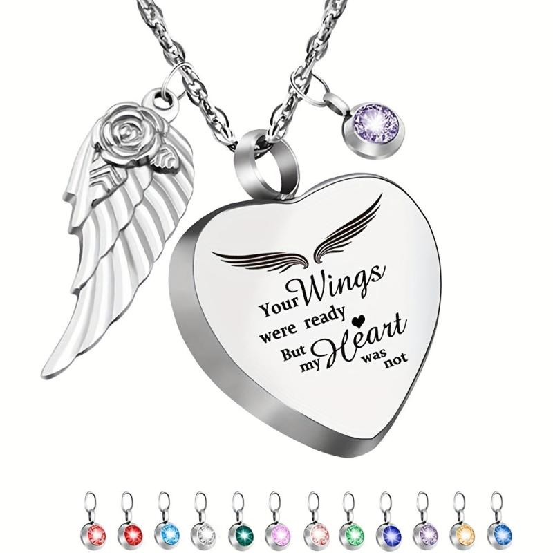 Personalized Heart Urn Necklace with Birthstones