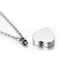 Heart Shaped Stainless Steel Cremation Urn Necklace for Pet Ashes