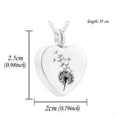 Heart Shaped Stainless Steel Cremation Urn Necklace for Pet Ashes