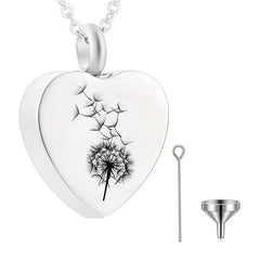 Heart Shaped Stainless Steel Cremation Urn Necklace for Pet Ashes