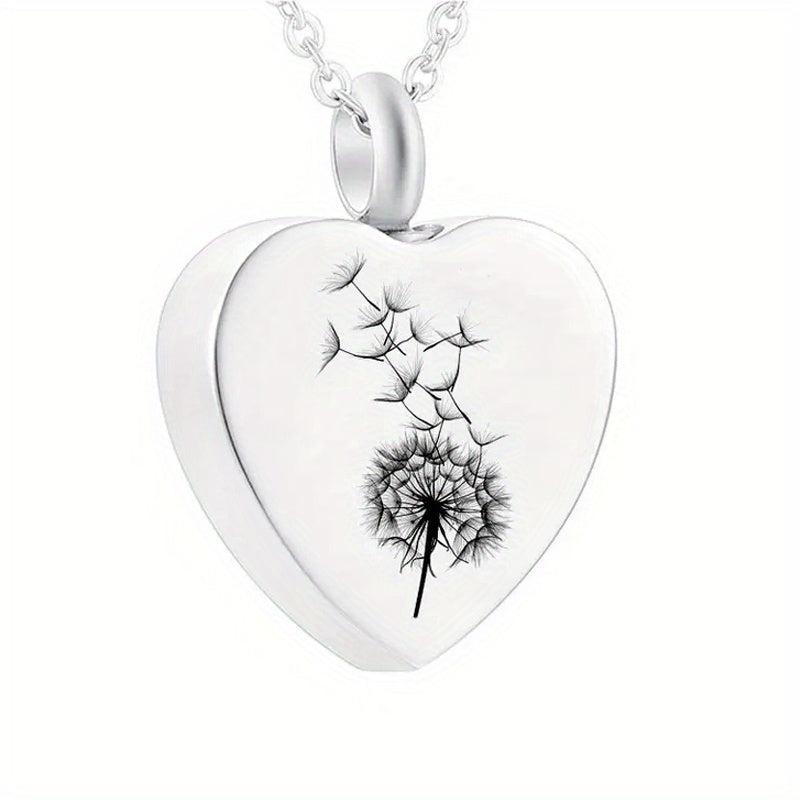 Heart Shaped Stainless Steel Cremation Urn Necklace for Pet Ashes