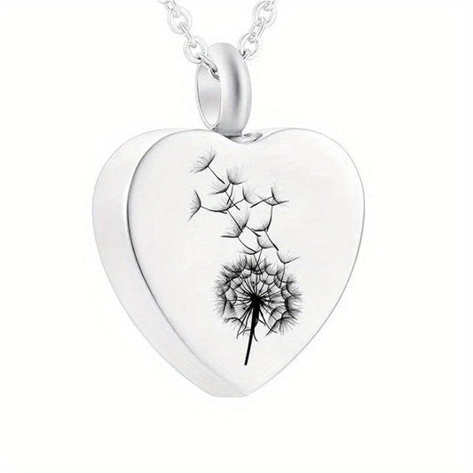 Heart Shaped Stainless Steel Cremation Urn Necklace for Pet Ashes