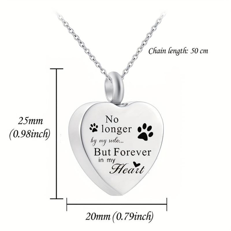 Memorial Jewelry Forever In My Heart Pet Cremation Necklace