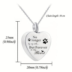 Memorial Jewelry Forever In My Heart Pet Cremation Necklace