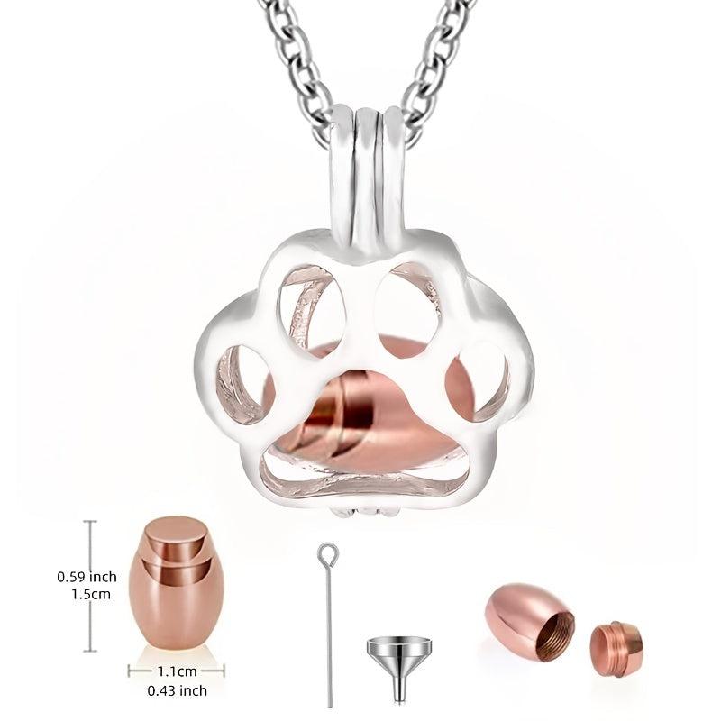 Paw Print Ashes Pendant Necklace for Pet Ashes