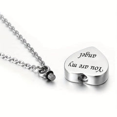 Heart Shaped Stainless Steel Cremation Urn Necklace for Pet Ashes
