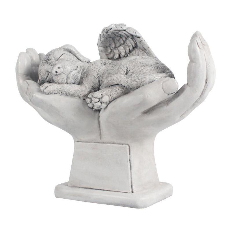Dog Pet Grave Marker Angel Statue In God's Hands Pet Headstone
