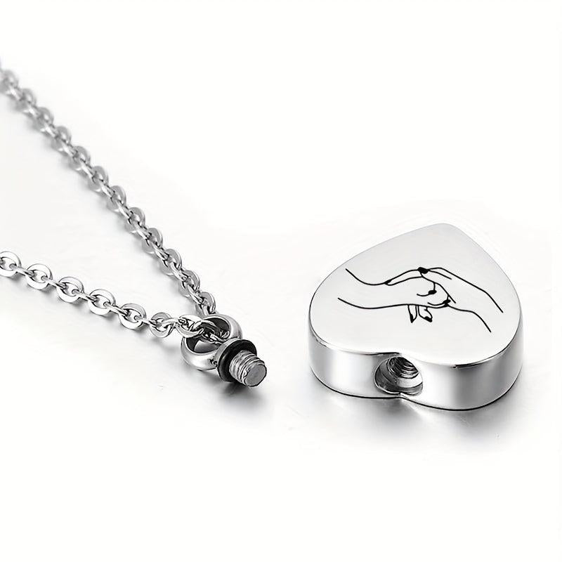 Stainless Steel Heart Urn Necklace for Ashes Cremation Jewelry