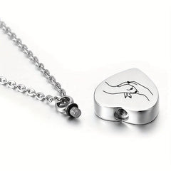 Stainless Steel Heart Urn Necklace for Ashes Cremation Jewelry