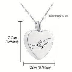 Stainless Steel Heart Urn Necklace for Ashes Cremation Jewelry