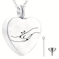 Stainless Steel Heart Urn Necklace for Ashes Cremation Jewelry