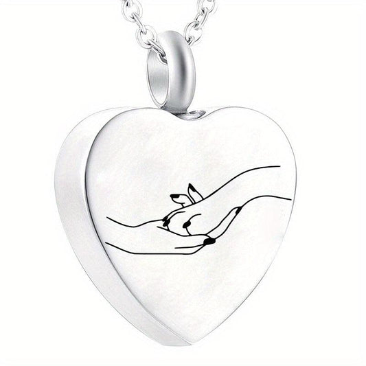 Stainless Steel Heart Urn Necklace for Ashes Cremation Jewelry
