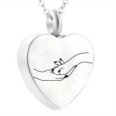 Stainless Steel Heart Urn Necklace for Ashes Cremation Jewelry