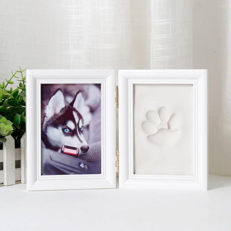 Dog Paw Print Kit Pet Paw Print Impression Kit Wooden Pet Memorial Photo Frame