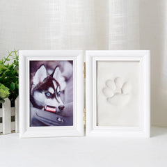 Dog Paw Print Kit Pet Paw Print Impression Kit Wooden Pet Memorial Photo Frame