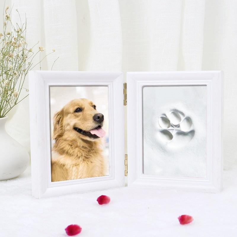 Dog Paw Print Kit Pet Paw Print Impression Kit Wooden Pet Memorial Photo Frame