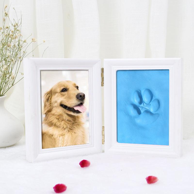 Dog Paw Print Kit Pet Paw Print Impression Kit Wooden Pet Memorial Photo Frame
