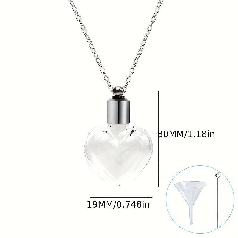 Stainless Steel Heart Pendant Cremation Urn Necklace