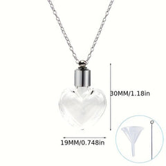 Stainless Steel Heart Pendant Cremation Urn Necklace