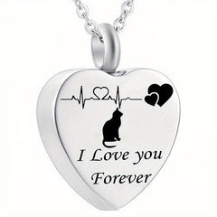 Pet Memorial Necklace Heart Pendant for Ashes