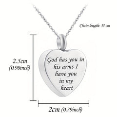 Stainless Steel Pet Memorial Necklace Heart Pendant Cremation Urn Cat Dog Ashes